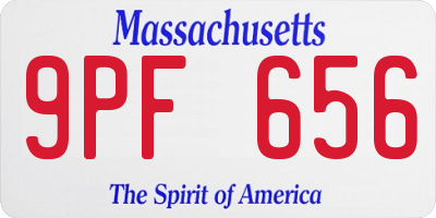 MA license plate 9PF656