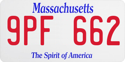 MA license plate 9PF662