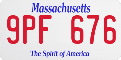 MA license plate 9PF676