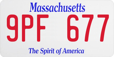 MA license plate 9PF677