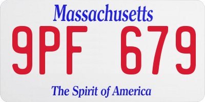 MA license plate 9PF679