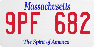 MA license plate 9PF682