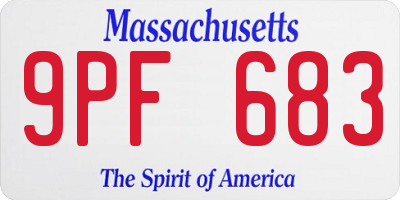MA license plate 9PF683