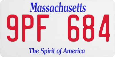 MA license plate 9PF684
