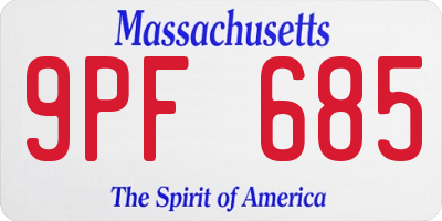 MA license plate 9PF685
