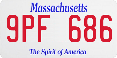 MA license plate 9PF686