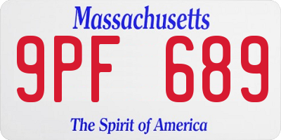 MA license plate 9PF689