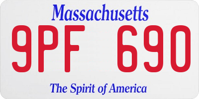 MA license plate 9PF690