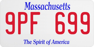 MA license plate 9PF699
