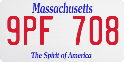 MA license plate 9PF708