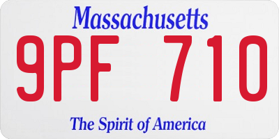 MA license plate 9PF710
