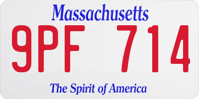 MA license plate 9PF714