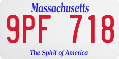 MA license plate 9PF718