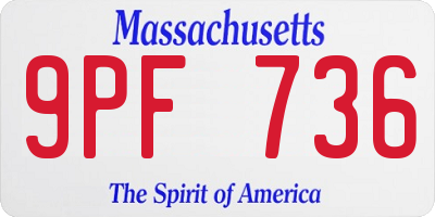 MA license plate 9PF736