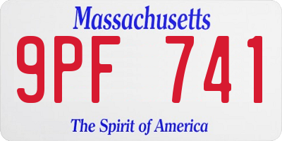 MA license plate 9PF741