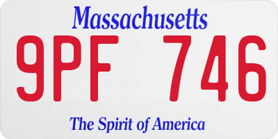 MA license plate 9PF746