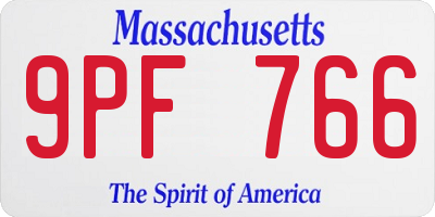 MA license plate 9PF766