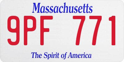 MA license plate 9PF771