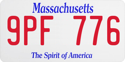 MA license plate 9PF776