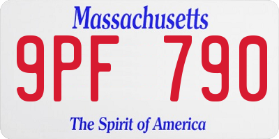 MA license plate 9PF790