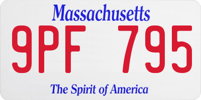 MA license plate 9PF795