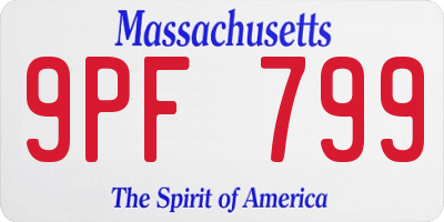 MA license plate 9PF799
