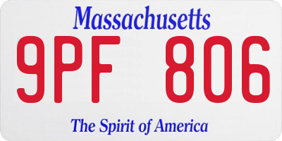 MA license plate 9PF806