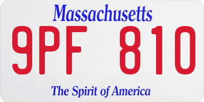 MA license plate 9PF810