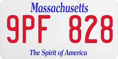 MA license plate 9PF828