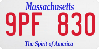MA license plate 9PF830