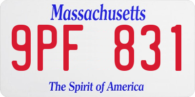 MA license plate 9PF831