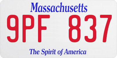 MA license plate 9PF837