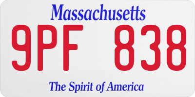 MA license plate 9PF838
