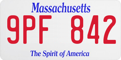 MA license plate 9PF842