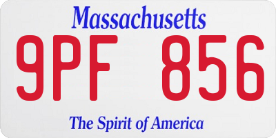 MA license plate 9PF856