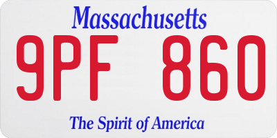 MA license plate 9PF860