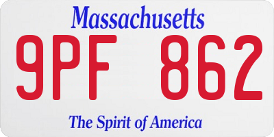 MA license plate 9PF862