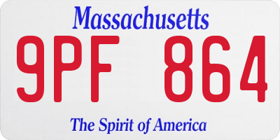 MA license plate 9PF864