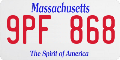 MA license plate 9PF868