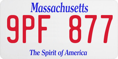 MA license plate 9PF877
