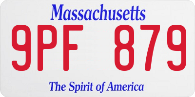 MA license plate 9PF879