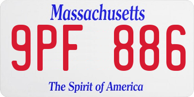 MA license plate 9PF886