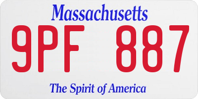 MA license plate 9PF887