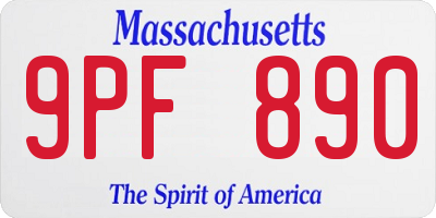 MA license plate 9PF890