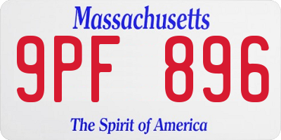 MA license plate 9PF896
