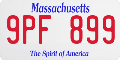 MA license plate 9PF899