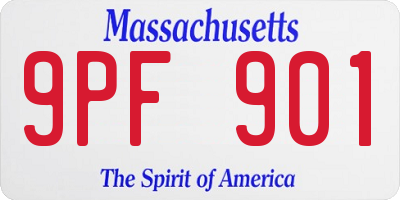 MA license plate 9PF901
