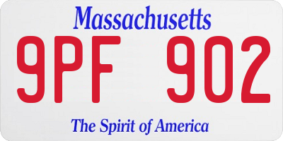 MA license plate 9PF902
