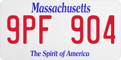 MA license plate 9PF904