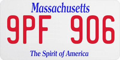 MA license plate 9PF906
